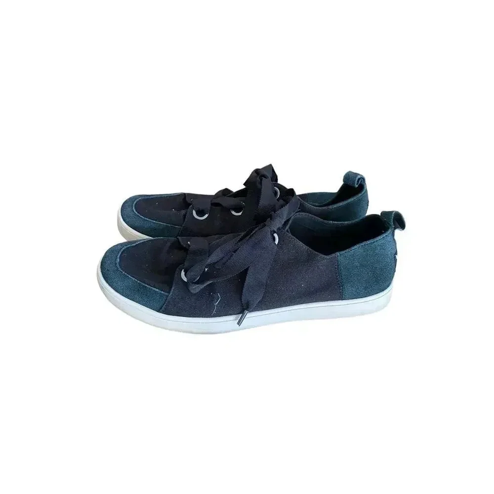 Koolaburra by UGG Women's Black Ribbon Lace Up Penley Canvas Sneaker Size 11